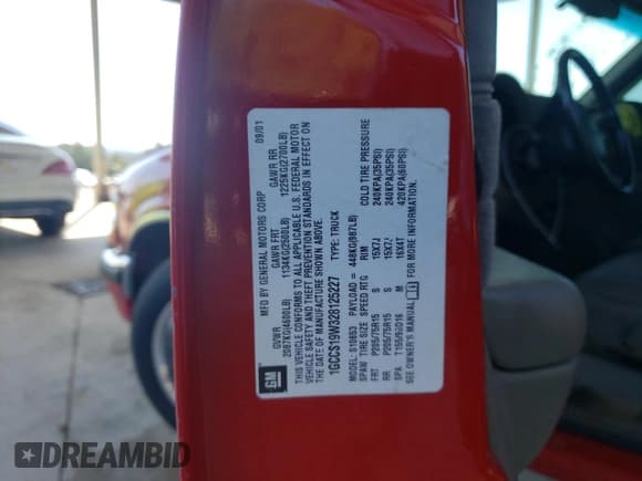 ✅ 2002 Chevrolet S-10 LS • VIN: 1GCCS19W328125227 • Лот: 71923304. Опубликован ранее на Copart с пробегом 146 872 миль. Бесплатный доступ к архиву аукционных продаж из США и подробный отчёт об истории автомобиля на DreamBid. Изображение 12.