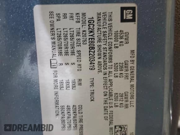 ✅ 2011 Chevrolet Silverado 2500HD LTZ • VIN: 1GC2KYE80BZ203419 • Lot: 45105035. Listed on Copart with 86,871 mi. Free auction sales archive from the USA and detailed vehicle history report at DreamBid. Image 14.