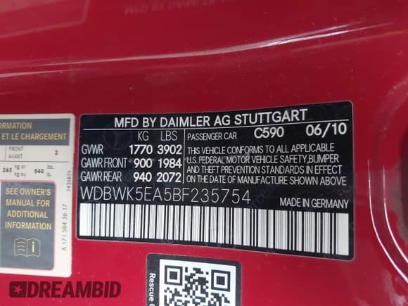 ✅ 2011 Mercedes-Benz SLK 300 • VIN: WDBWK5EA5BF235754 • Lot: 41315732. Listed on IAAI with 105,347 mi. Free auction sales archive from the USA and detailed vehicle history report at DreamBid. Image 9.