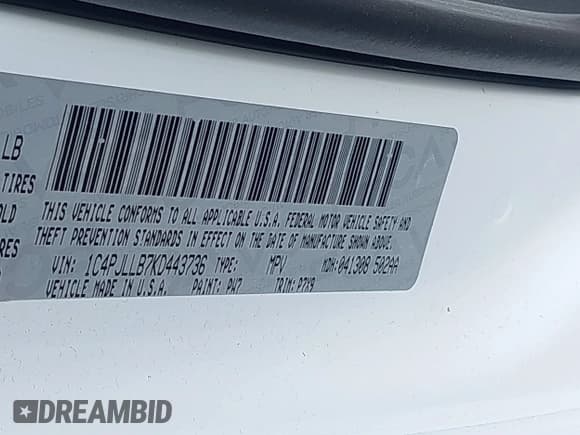 ✅ 2019 Jeep Cherokee Latitude Plus • VIN: 1C4PJLLB7KD443736 • Лот: 41632280. Опубликован ранее на IAAI с пробегом 108 314 миль. Бесплатный доступ к архиву аукционных продаж из США и подробный отчёт об истории автомобиля на DreamBid. Изображение 9.