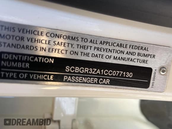 ✅ 2012 Bentley Continental GT • VIN: SCBGR3ZA1CC077130 • Lot: 88728055. Listed on Copart with 36,270 mi. Free auction sales archive from the USA and detailed vehicle history report at DreamBid. Image 10.