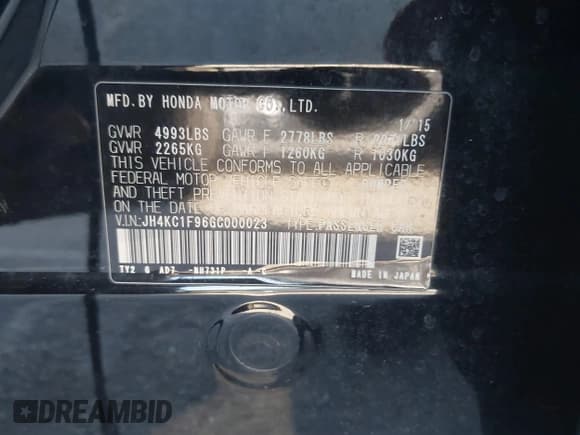 ✅ 2016 Acura RLX Advance • VIN: JH4KC1F96GC000023 • Лот: 43741096. Опубликован ранее на IAAI с пробегом 108 295 миль. Бесплатный доступ к архиву аукционных продаж из США и подробный отчёт об истории автомобиля на DreamBid. Изображение 9.