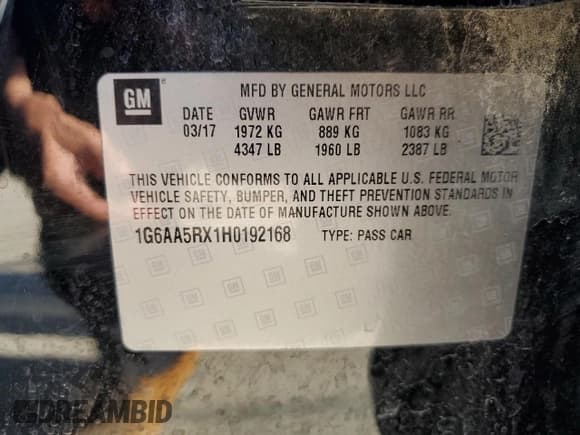 ✅ 2017 Cadillac ATS RWD • VIN: 1G6AA5RX1H0192168 • Lot: 92674715. Listed on Copart with 92,824 mi. Free auction sales archive from the USA and detailed vehicle history report at DreamBid. Image 13.