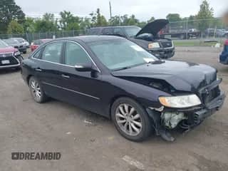2007 Hyundai Azera SE with VIN KMHFC46F97A159636, listed as a IAAI auction lot 43033496 with 162,950 mi miles and . Bid and sale history available at DreamBid. Image 1.