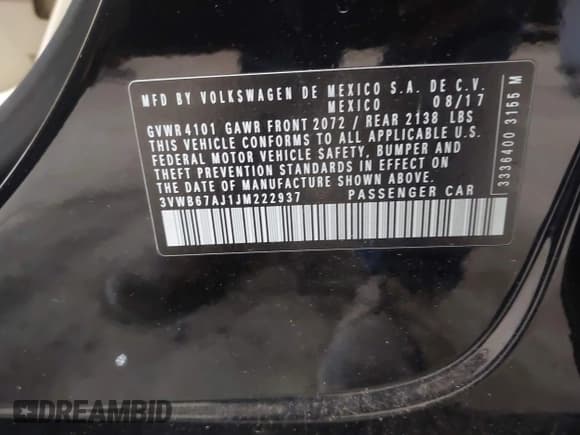 ✅ 2018 Volkswagen Jetta SE • VIN: 3VWB67AJ1JM222937 • Лот: 42355989. Опубликован ранее на IAAI с пробегом 113 369 миль. Бесплатный доступ к архиву аукционных продаж из США и подробный отчёт об истории автомобиля на DreamBid. Изображение 9.