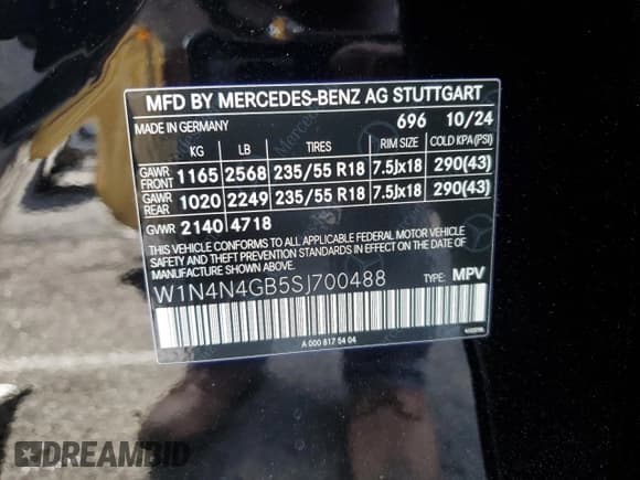 ✅ 2025 Mercedes-Benz GLA 250 • VIN: W1N4N4GB5SJ700488 • Lot: 86501575. Listed on Copart with 313 mi. Free auction sales archive from the USA and detailed vehicle history report at DreamBid. Image 13.