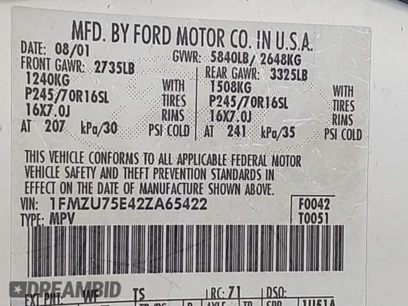 ✅ 2002 Ford Explorer • VIN: 1FMZU75E42ZA65422 • Lot: 41691552. Wystawiony na IAAI z przebiegiem 220 713 mil. Bezpłatny archiwum sprzedaży aukcyjnych z USA i szczegółowy raport historii pojazdu na DreamBid. Zdjęcie 9.