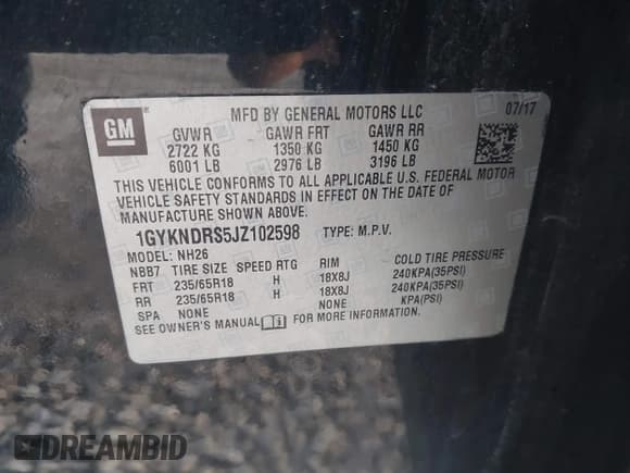 ✅ 2018 Cadillac XT5 Luxury AWD • VIN: 1GYKNDRS5JZ102598 • Lot: 43504429. Wystawiony na IAAI z przebiegiem 90 325 mil. Bezpłatny archiwum sprzedaży aukcyjnych z USA i szczegółowy raport historii pojazdu na DreamBid. Zdjęcie 9.