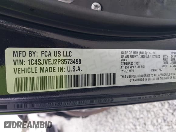 ✅ 2023 Jeep Grand Wagoneer • VIN: 1C4SJVEJ2PS573498 • Lot: 42684957. Listed on IAAI with 7,334 mi. Free auction sales archive from the USA and detailed vehicle history report at DreamBid. Image 9.