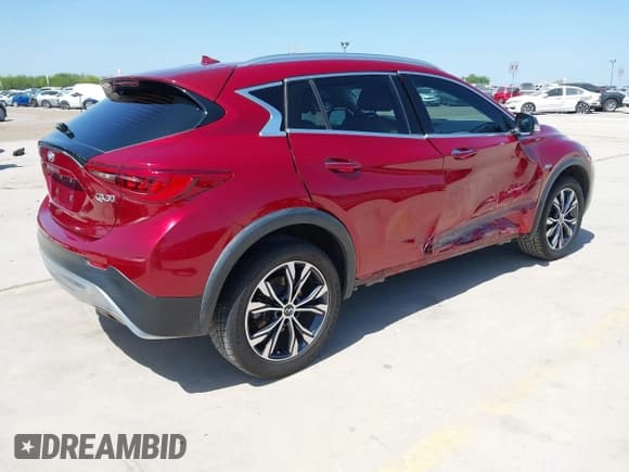 ✅ 2018 Infiniti QX30 Essential • VIN: SJKCH5CR7JA052036 • Lot: 41971980. Listed on IAAI with 84,817 mi. Free auction sales archive from the USA and detailed vehicle history report at DreamBid. Image 4.