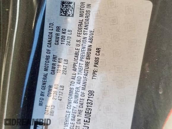 2014 Chevrolet Camaro SS с VIN 2G1FJ1EJ0E9137198, выставлен на аукционе Copart как лот 70425485 с пробегом 118 143 миль миль и Списание • Salvage title. История ставок и продаж доступна на DreamBid. Изображение 13.