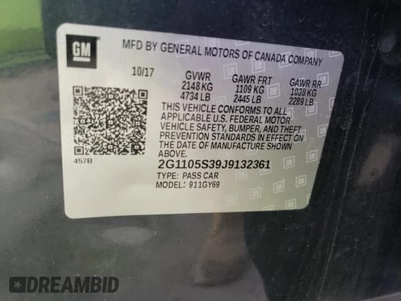 ✅ 2018 Chevrolet Impala LT • VIN: 2G1105S39J9132361 • Лот: 73543964. Опубликован ранее на Copart с пробегом 105 430 миль. Бесплатный доступ к архиву аукционных продаж из США и подробный отчёт об истории автомобиля на DreamBid. Изображение 12.