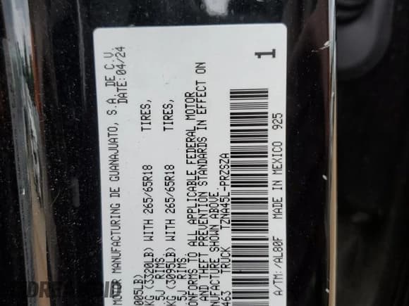 ✅ 2024 Toyota Tacoma SR5 • VIN: 3TYLB5JNXRT020463 • Lot: 64201655. Wystawiony na Copart z przebiegiem 44 874 mil. Bezpłatny archiwum sprzedaży aukcyjnych z USA i szczegółowy raport historii pojazdu na DreamBid. Zdjęcie 13.