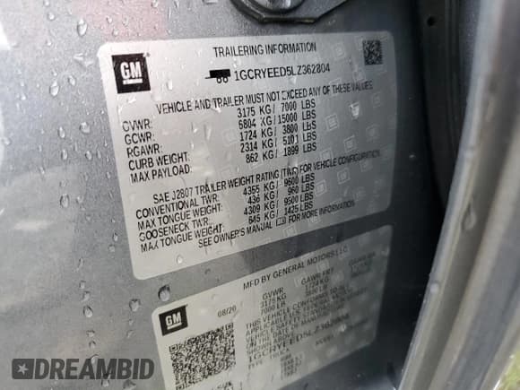 ✅ 2020 Chevrolet Silverado 1500 RST • VIN: 1GCRYEED5LZ362804 • Lot: 68286125. Listed on Copart with 47,618 mi. Free auction sales archive from the USA and detailed vehicle history report at DreamBid. Image 12.