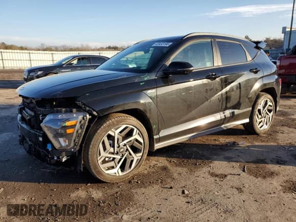 2024 Hyundai Kona N Line with VIN KM8HA3A37RU088136, listed as a Copart auction lot 43433195 with 6,133 mi miles and Salvage title. Bid and sale history available at DreamBid. Image 1.