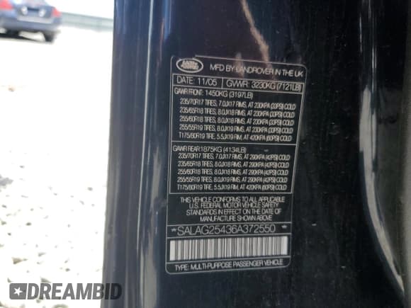 ✅ 2006 Land Rover LR3 HSE • VIN: SALAG25436A372550 • Lot: 64449825. Wystawiony na Copart z przebiegiem 277 354 mil. Bezpłatny archiwum sprzedaży aukcyjnych z USA i szczegółowy raport historii pojazdu na DreamBid. Zdjęcie 12.