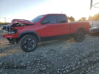 2019 Ram 1500 Rebel z VIN 1C6SRFET2KN861214, wystawiony jako Copart lot #86312345 z przebiegiem Nie podano mil oraz Szkoda całkowita • Salvage title. Historia ofert i sprzedaży dostępna na DreamBid. Obrazek 1.