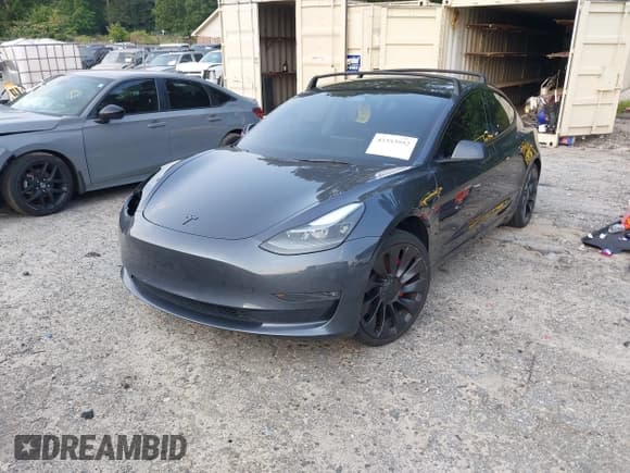 ✅ 2023 Tesla Model 3 Performance • VIN: 5YJ3E1EC5PF675944 • Lot: 42353952. Listed on IAAI with 44,027 mi. Free auction sales archive from the USA and detailed vehicle history report at DreamBid. Image 2.