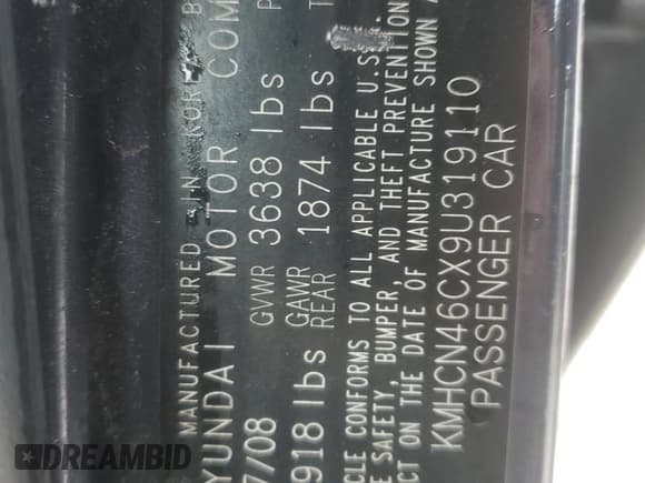 ✅ 2009 Hyundai Accent Auto GLS • VIN: KMHCN46CX9U319110 • Лот: 45948035. Опубликован ранее на Copart с пробегом 148 704 миль. Бесплатный доступ к архиву аукционных продаж из США и подробный отчёт об истории автомобиля на DreamBid. Изображение 12.