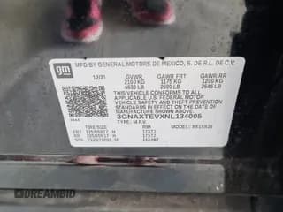 ✅ 2022 Chevrolet Equinox LT • VIN: 3GNAXTEVXNL134005 • Лот: 42554920. Опубликован ранее на IAAI с пробегом 53 231 миль. Бесплатный доступ к архиву аукционных продаж из США и подробный отчёт об истории автомобиля на DreamBid. Изображение 1.