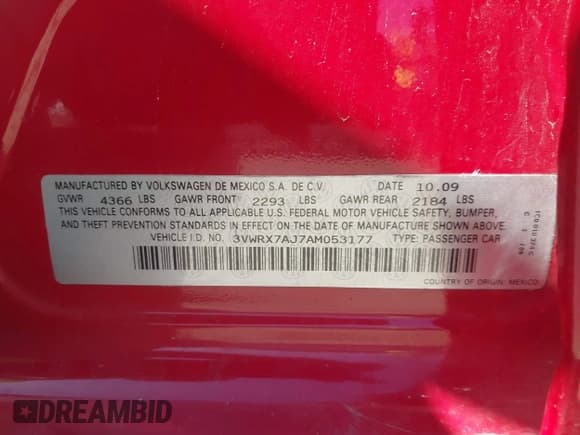 ✅ 2010 Volkswagen Jetta SE • VIN: 3VWRX7AJ7AM053177 • Лот: 43510731. Опубликован ранее на IAAI с пробегом 158 768 миль. Бесплатный доступ к архиву аукционных продаж из США и подробный отчёт об истории автомобиля на DreamBid. Изображение 9.