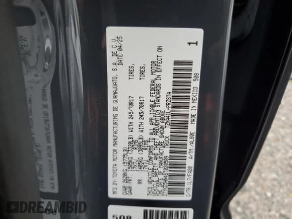 ✅ 2025 Toyota Tacoma SR • VIN: 3TYKD5HN4ST028589 • Lot: 90097295. Listed on Copart with 12,016 mi. Free auction sales archive from the USA and detailed vehicle history report at DreamBid. Image 12.