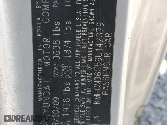 ✅ 2009 Hyundai Accent GS • VIN: KMHCM36C59U142379 • Лот: 63029585. Опубликован ранее на Copart с пробегом 117 725 миль. Бесплатный доступ к архиву аукционных продаж из США и подробный отчёт об истории автомобиля на DreamBid. Изображение 12.