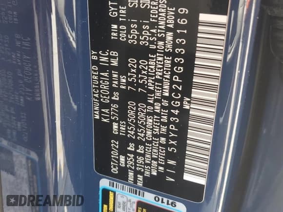 ✅ 2023 Kia Telluride EX • VIN: 5XYP34GC2PG333169 • Лот: 55835095. Опубликован ранее на Copart с пробегом 44 185 миль. Бесплатный доступ к архиву аукционных продаж из США и подробный отчёт об истории автомобиля на DreamBid. Изображение 13.
