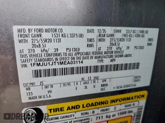 ✅ 2021 Ford Expedition XLT • VIN: 1FMJU1JT1MEA03114 • Lot: 93269355. Wystawiony na Copart z przebiegiem 50 098 mil. Bezpłatny archiwum sprzedaży aukcyjnych z USA i szczegółowy raport historii pojazdu na DreamBid. Zdjęcie 13.