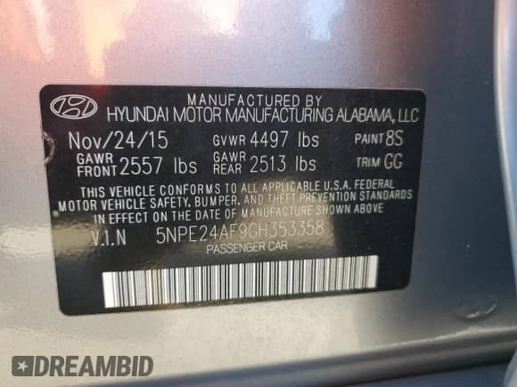 ✅ 2016 Hyundai Sonata 2.4L • VIN: 5NPE24AF9GH353358 • Лот: 90878955. Опубликован ранее на Copart с пробегом 139 397 миль. Бесплатный доступ к архиву аукционных продаж из США и подробный отчёт об истории автомобиля на DreamBid. Изображение 12.