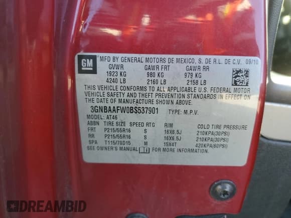 ✅ 2011 Chevrolet HHR LS • VIN: 3GNBAAFW0BS537901 • Lot: 48258335. Wystawiony na Copart z przebiegiem Nie podano. Bezpłatny archiwum sprzedaży aukcyjnych z USA i szczegółowy raport historii pojazdu na DreamBid. Zdjęcie 13.