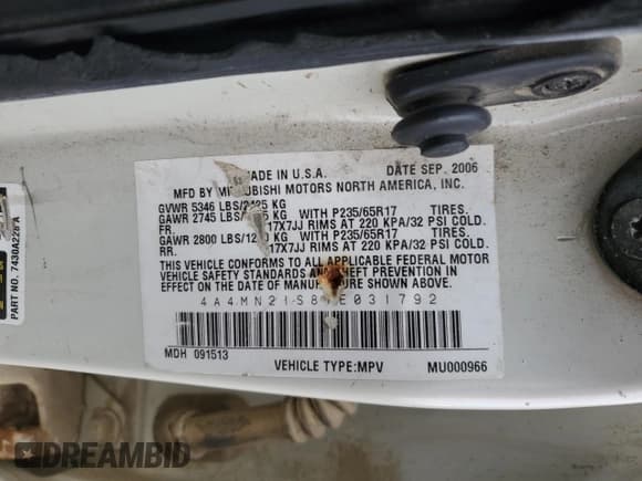 ✅ 2007 Mitsubishi Endeavor LS • VIN: 4A4MN21S87E031792 • Lot: 42746315. Wystawiony na Copart z przebiegiem 213 788 mil. Bezpłatny archiwum sprzedaży aukcyjnych z USA i szczegółowy raport historii pojazdu na DreamBid. Zdjęcie 16.