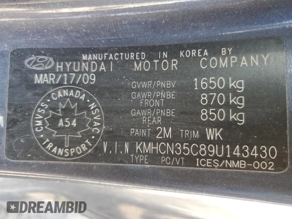 ✅ 2009 Hyundai Accent L • VIN: KMHCN35C89U143430 • Лот: 54927885. Опубликован ранее на Copart с пробегом 311 616 миль. Бесплатный доступ к архиву аукционных продаж из США и подробный отчёт об истории автомобиля на DreamBid. Изображение 12.