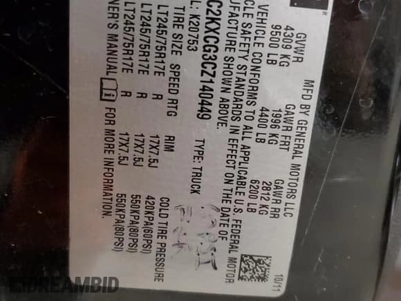 ✅ 2012 Chevrolet Silverado 2500HD LT • VIN: 1GC2KXCG3CZ140449 • Lot: 41988685. Wystawiony na Copart z przebiegiem 125 948 mil. Bezpłatny archiwum sprzedaży aukcyjnych z USA i szczegółowy raport historii pojazdu na DreamBid. Zdjęcie 14.