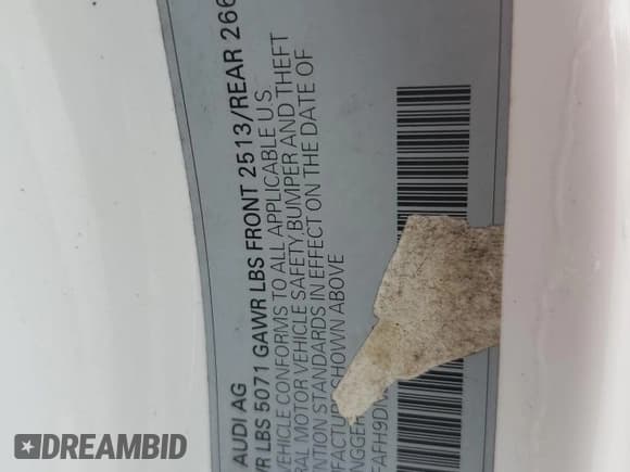 ✅ 2013 Audi A5 Prestige • VIN: WAUVFAFH9DN000818 • Lot: 59340035. Wystawiony na Copart z przebiegiem 134 165 mil. Bezpłatny archiwum sprzedaży aukcyjnych z USA i szczegółowy raport historii pojazdu na DreamBid. Zdjęcie 12.