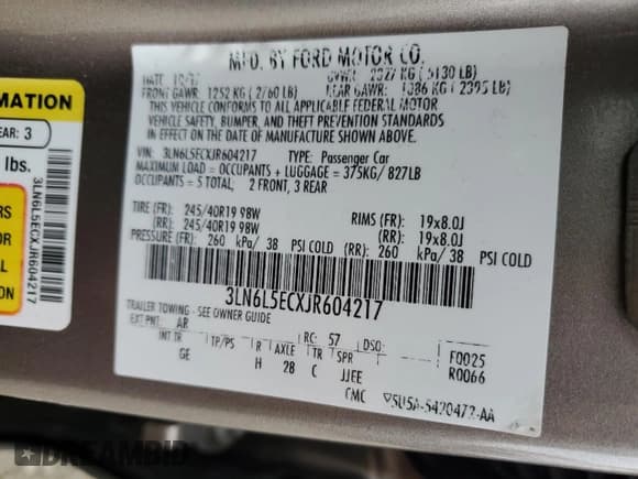 ✅ 2018 Lincoln MKZ Reserve • VIN: 3LN6L5ECXJR604217 • Lot: 85958215. Wystawiony na Copart z przebiegiem 48 336 mil. Bezpłatny archiwum sprzedaży aukcyjnych z USA i szczegółowy raport historii pojazdu na DreamBid. Zdjęcie 12.