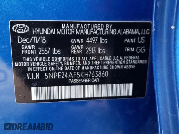 ✅ 2019 Hyundai Sonata SE • VIN: 5NPE24AF5KH763860 • Лот: 45404843. Опубликован ранее на Copart с пробегом 21 062 миль. Бесплатный доступ к архиву аукционных продаж из США и подробный отчёт об истории автомобиля на DreamBid. Изображение 12.