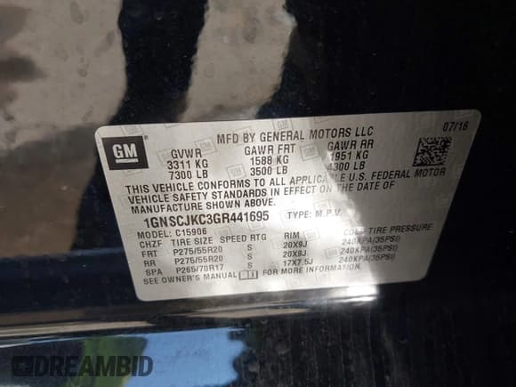 ✅ 2016 Chevrolet Suburban LTZ • VIN: 1GNSCJKC3GR441695 • Lot: 43422309. Wystawiony na IAAI z przebiegiem 157 379 mil. Bezpłatny archiwum sprzedaży aukcyjnych z USA i szczegółowy raport historii pojazdu na DreamBid. Zdjęcie 9.