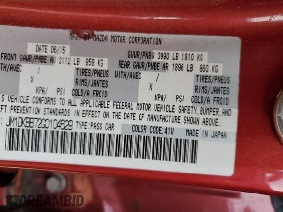 ✅ 2016 Mazda CX-3 Sport • VIN: JM1DKBB72G0104629 • Lot: 71470375. Listed on Copart with 86,778 mi. Free auction sales archive from the USA and detailed vehicle history report at DreamBid. Image 12.