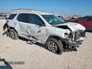 2021 Chevrolet Traverse LS z VIN 1GNERFKW4MJ241521, wystawiony jako Copart lot #80965975 z przebiegiem Nie podano mil oraz Szkoda całkowita • Salvage title. Historia ofert i sprzedaży dostępna na DreamBid. Obrazek 4.