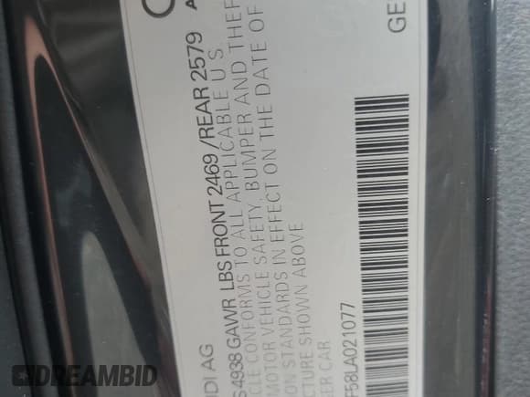 ✅ 2020 Audi A5 Sportback Premium Plus • VIN: WAUCNCF58LA021077 • Lot: 84053395. Listed on Copart with 77,749 mi. Free auction sales archive from the USA and detailed vehicle history report at DreamBid. Image 12.