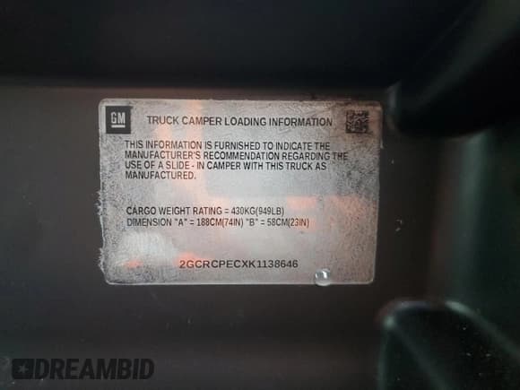 ✅ 2019 Chevrolet Silverado 1500 LT • VIN: 2GCRCPECXK1138646 • Lot: 82277965. Wystawiony na Copart z przebiegiem Nie podano. Bezpłatny archiwum sprzedaży aukcyjnych z USA i szczegółowy raport historii pojazdu na DreamBid. Zdjęcie 12.