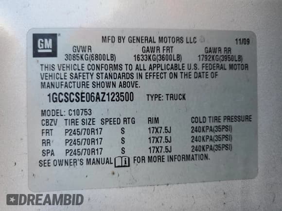 ✅ 2010 Chevrolet Silverado 1500 LT • VIN: 1GCSCSE06AZ123500 • Lot: 68121504. Listed on Copart with 251,263 mi. Free auction sales archive from the USA and detailed vehicle history report at DreamBid. Image 12.