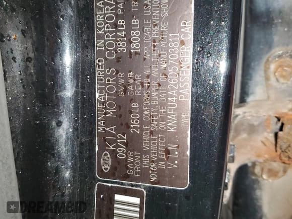 ✅ 2013 Kia Forte EX • VIN: KNAFU4A26D5703811 • Lot: 92667955. Wystawiony na Copart z przebiegiem 184 430 mil. Bezpłatny archiwum sprzedaży aukcyjnych z USA i szczegółowy raport historii pojazdu na DreamBid. Zdjęcie 12.