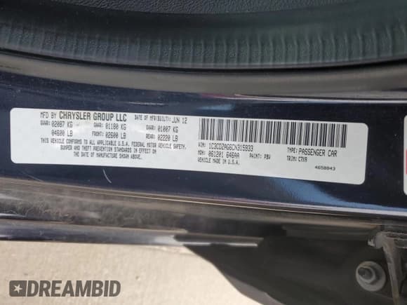 ✅ 2012 Dodge Avenger SE • VIN: 1C3CDZAG6CN315933 • Лот: 87677915. Опубликован ранее на Copart с пробегом 103 778 миль. Бесплатный доступ к архиву аукционных продаж из США и подробный отчёт об истории автомобиля на DreamBid. Изображение 12.