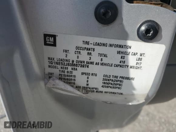 ✅ 2003 Chevrolet Malibu LS • VIN: 1G1NE52J83M673974 • Lot: 82691405. Listed on Copart with 226,857 mi. Free auction sales archive from the USA and detailed vehicle history report at DreamBid. Image 12.