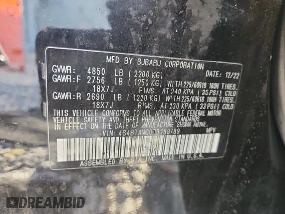 ✅ 2023 Subaru Outback Limited • VIN: 4S4BTANC0P3159789 • Lot: 91192535. Wystawiony na Copart z przebiegiem Nie podano. Bezpłatny archiwum sprzedaży aukcyjnych z USA i szczegółowy raport historii pojazdu na DreamBid. Zdjęcie 14.