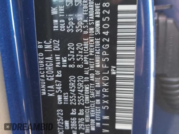 ✅ 2023 Kia Sorento SX • VIN: 5XYRKDLF5PG240528 • Лот: 90798685. Опубликован ранее на Copart с пробегом 24 223 миль. Бесплатный доступ к архиву аукционных продаж из США и подробный отчёт об истории автомобиля на DreamBid. Изображение 13.