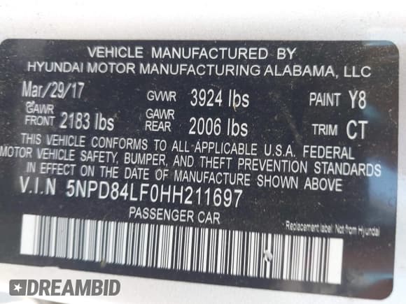 ✅ 2017 Hyundai Elantra Value Edition • VIN: 5NPD84LF0HH211697 • Lot: 43172654. Listed on IAAI with 105,041 mi. Free auction sales archive from the USA and detailed vehicle history report at DreamBid. Image 9.