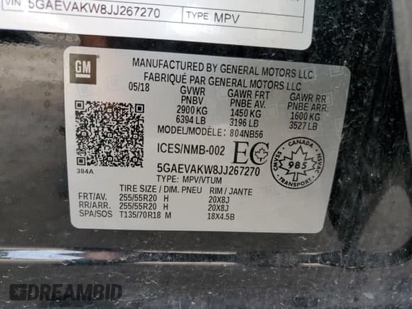 ✅ 2018 Buick Enclave Essence • VIN: 5GAEVAKW8JJ267270 • Lot: 71913835. Listed on Copart with 69,818 mi. Free auction sales archive from the USA and detailed vehicle history report at DreamBid. Image 13.